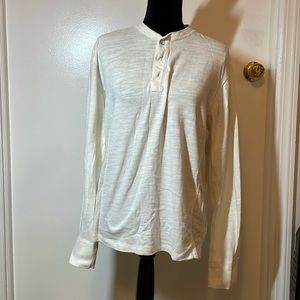 Rag & Bone Classic Flame Long Sleeve Henley Cotton Shirt